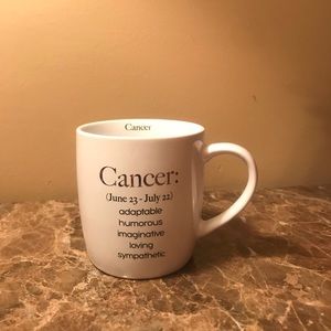 Cancer astrology sign coffee mug. Never used. Cancer on front. Lobster on back